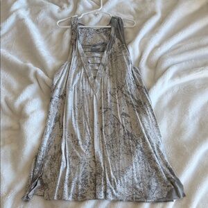 American Eagle Outfitters Light Gray Marbled Strappy V-Neck Tank